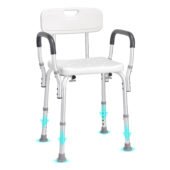 Adjustable Shower Seat with Back, 350 LBS Capacity