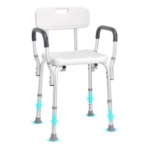 Adjustable Shower Seat with Back, 350 LBS Capacity