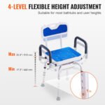 Adjustable 360 Degree Swivel Shower Chair, 400lbs Capacity