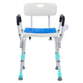 Shower Chair 400lbs with Back, Adjustable Height Bath Seat for Elderly & Disabled